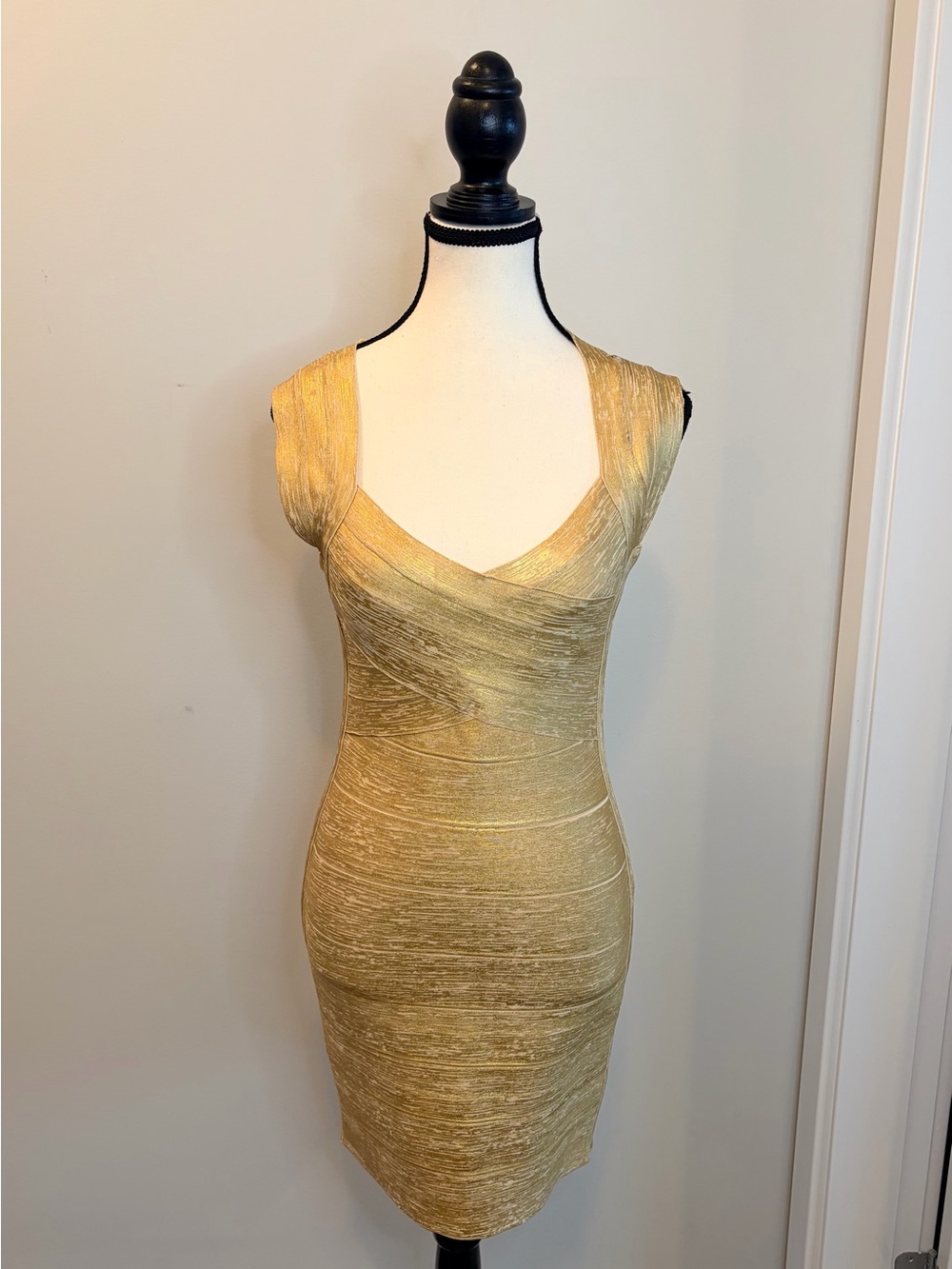 Hervé Léger gold bandage dress in medium